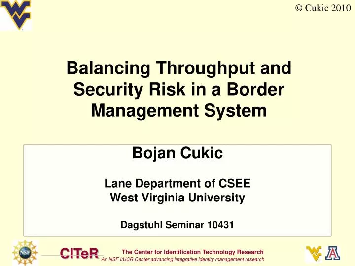 balancing throughput and security risk in a border management system