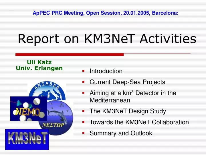 report on km3net activities