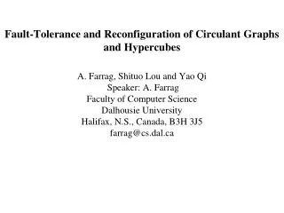 Fault-Tolerance and Reconfiguration of Circulant Graphs and Hypercubes