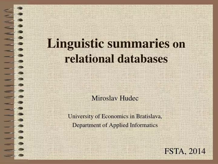 linguistic summaries on relational databases