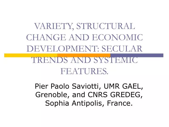 variety structural change and economic development secular trends and systemic features