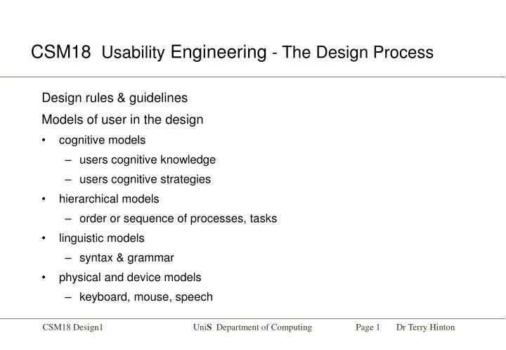 csm18 usability engineering the design process