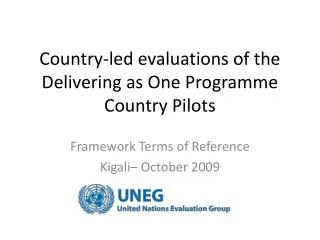 Country-led evaluations of the Delivering as One Programme Country Pilots