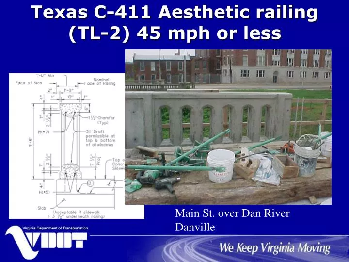 texas c 411 aesthetic railing tl 2 45 mph or less