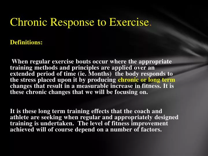 chronic response to exercise