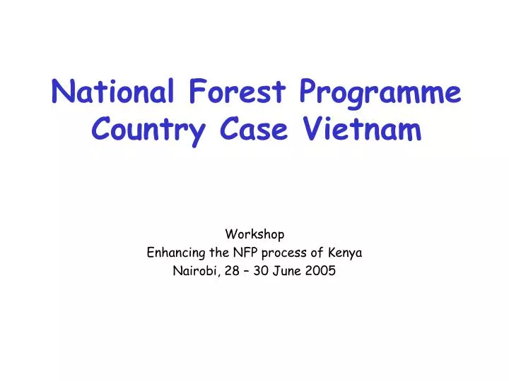national forest programme country case vietnam