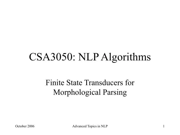 csa3050 nlp algorithms