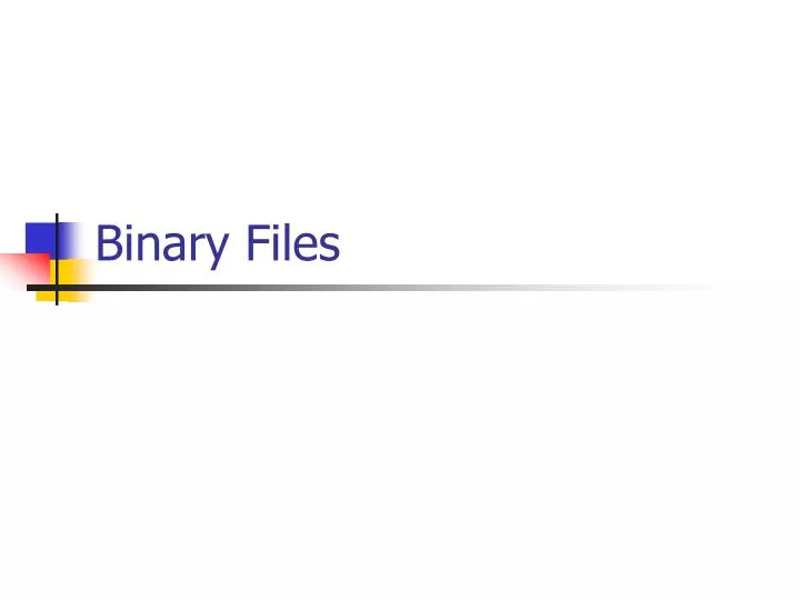 binary files
