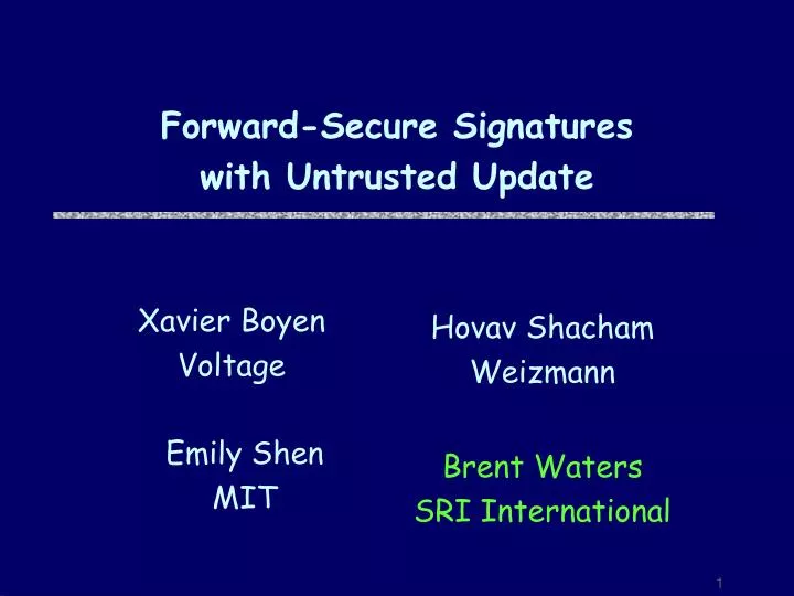 forward secure signatures with untrusted update