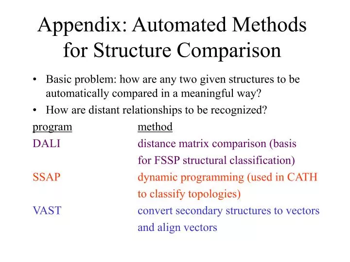 appendix automated methods for structure comparison
