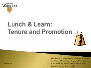 Lunch &amp; Learn: Tenure and Promotion