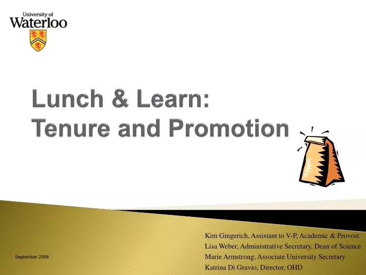lunch learn tenure and promotion