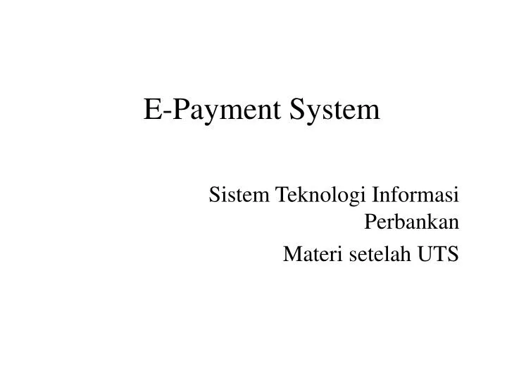 e payment system