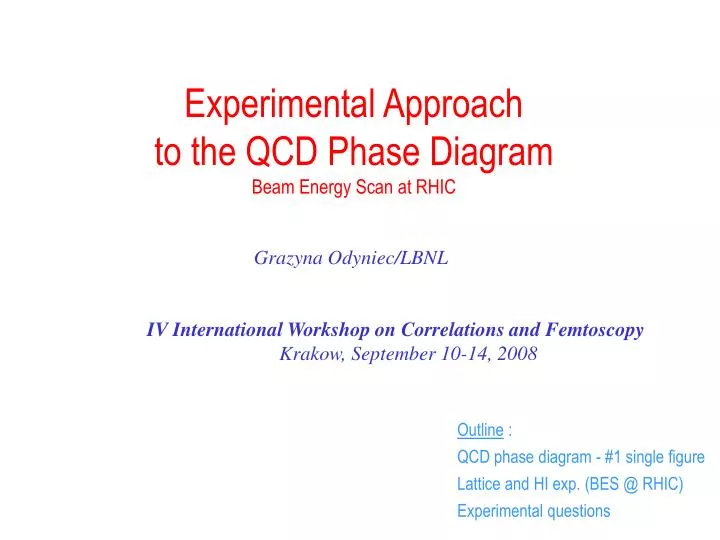 experimental approach to the qcd phase diagram beam energy scan at rhic