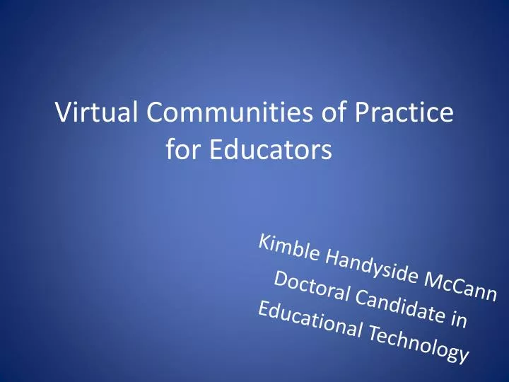 virtual communities of practice for educators