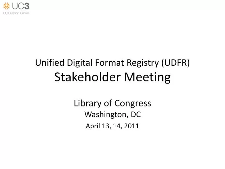 unified digital format registry udfr stakeholder meeting