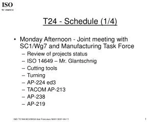 T24 - Schedule (1/4)