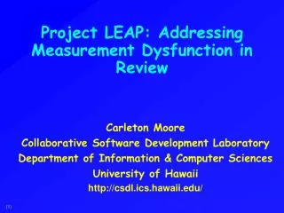 Project LEAP: Addressing Measurement Dysfunction in Review