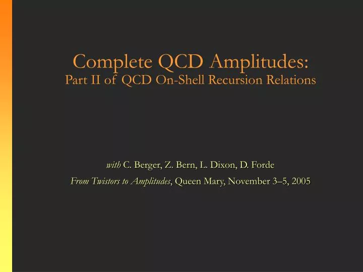 complete qcd amplitudes part ii of qcd on shell recursion relations