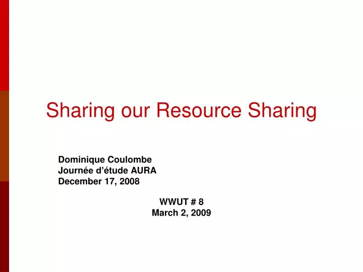 sharing our resource sharing