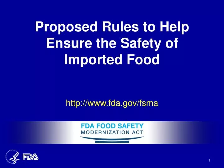 proposed rules to help ensure the safety of imported food