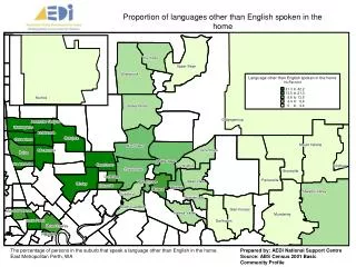 Proportion of languages other than English spoken in the home