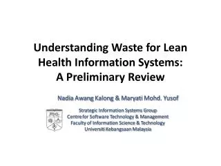 Understanding Waste for Lean Health Information Systems: A Preliminary Review