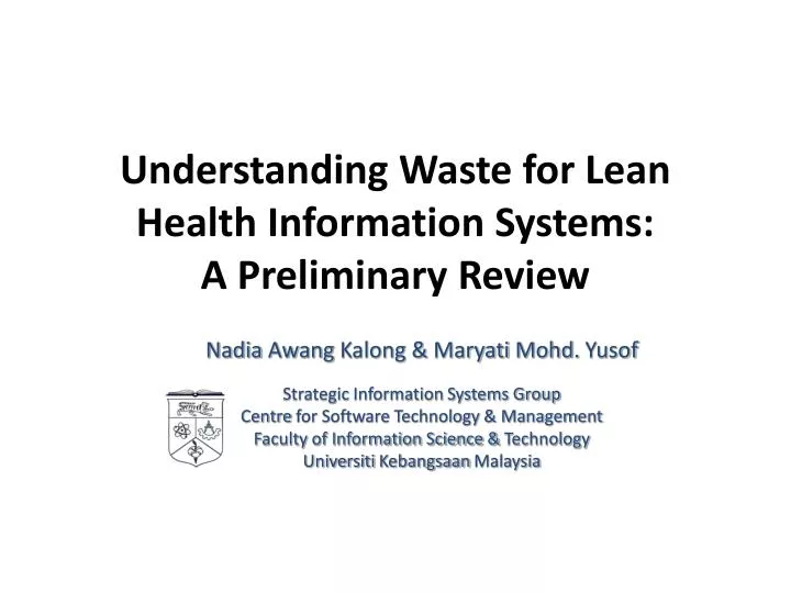 understanding waste for lean health information systems a preliminary review