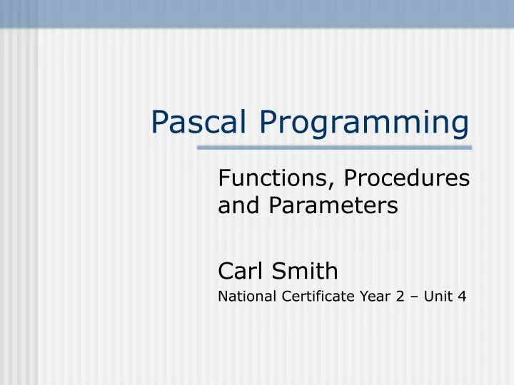 pascal programming