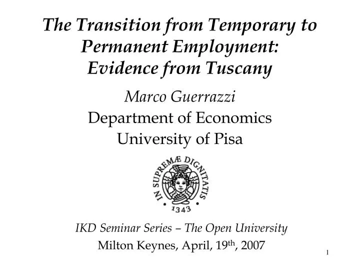 the transition from temporary to permanent employment evidence from tuscany