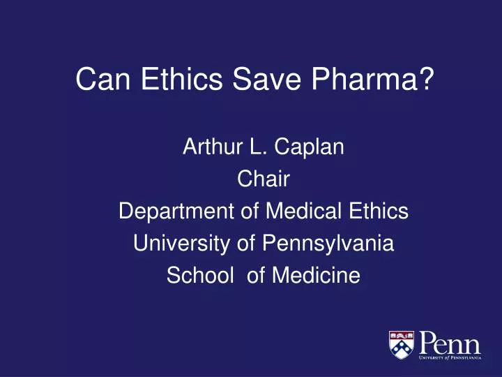 can ethics save pharma
