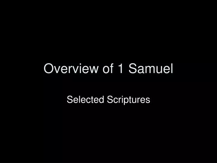 overview of 1 samuel