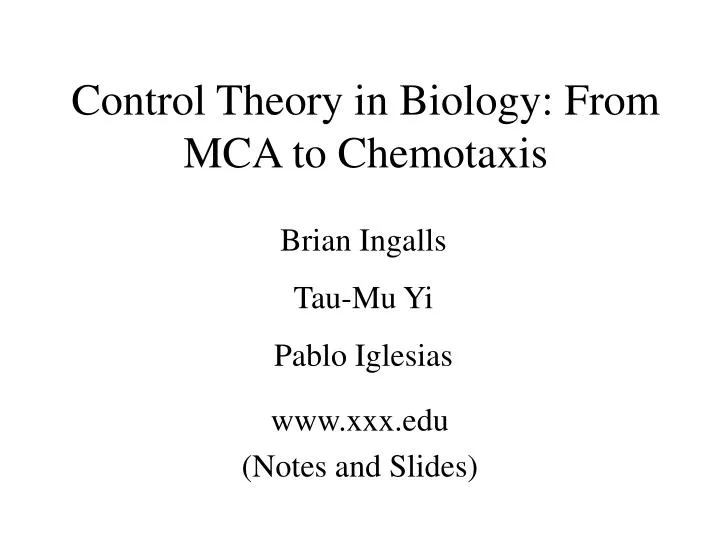 control theory in biology from mca to chemotaxis