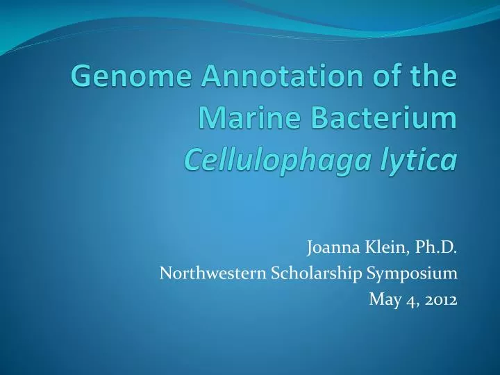 genome annotation of the marine bacterium cellulophaga lytica
