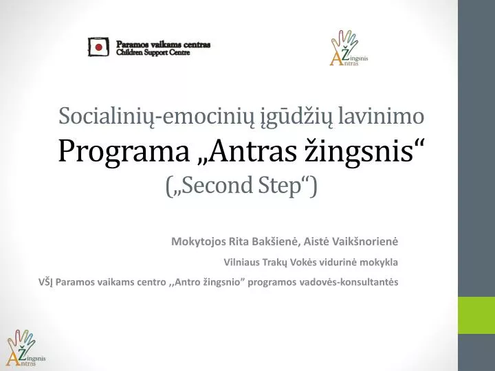 socialini emocini g d i lavinimo programa antras ingsnis second step