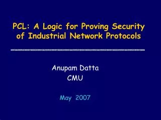 PCL: A Logic for Proving Security of Industrial Network Protocols