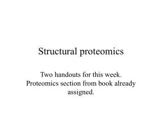 Structural proteomics