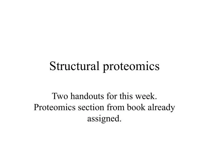 structural proteomics