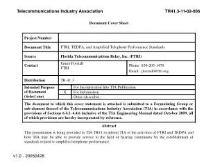 Telecommunications Industry Association	TR41.3-11-02-006