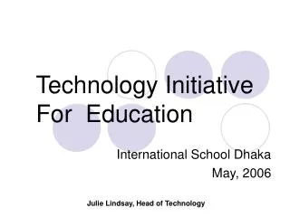 Technology Initiative For Education