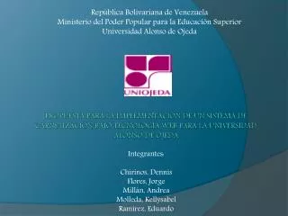 República Bolivariana de Venezuela Ministerio del Poder Popular para la Educación Superior
