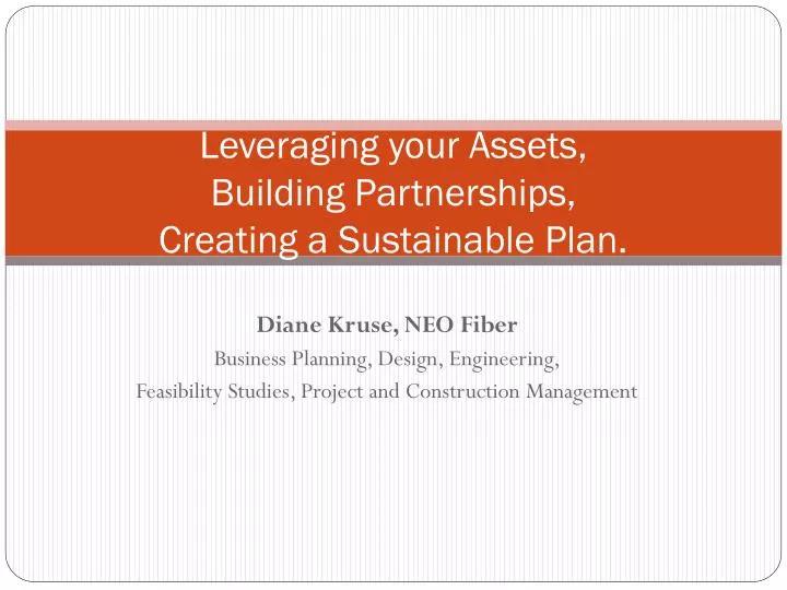 leveraging your assets building partnerships creating a sustainable plan