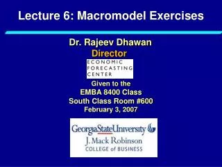 Lecture 6: Macromodel Exercises