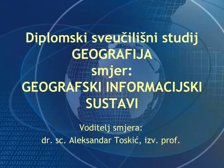 diplomski sveu ili ni studij geografija smjer geografski informacijski sustavi