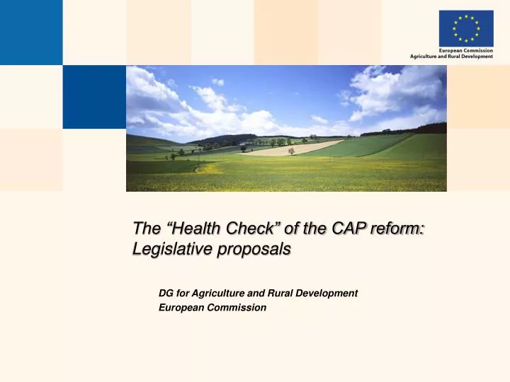 the health check of the cap reform legislative proposals
