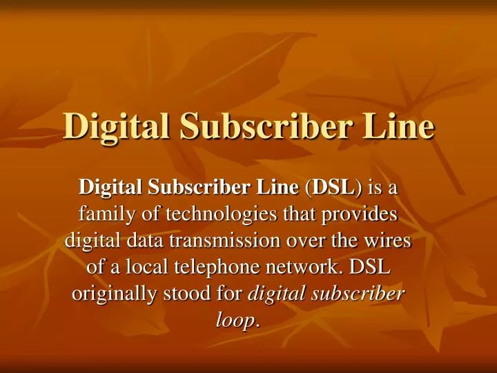 digital subscriber line