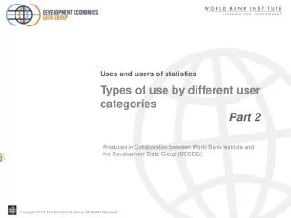 Types of use by different user categories Part 2
