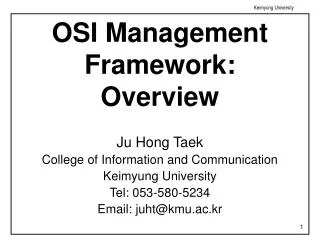OSI Management Framework: Overview