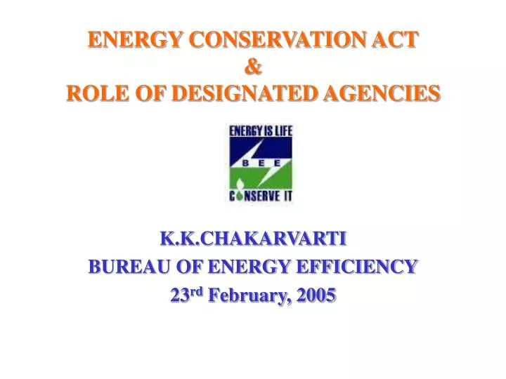 energy conservation act role of designated agencies