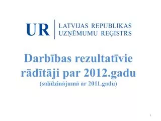 D arbības rezultatīvie rādītāji par 2012.gadu (salīdzinājumā ar 2011.gadu)